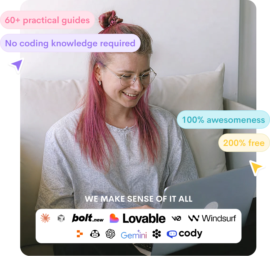 Person coding with AI tools on a laptop